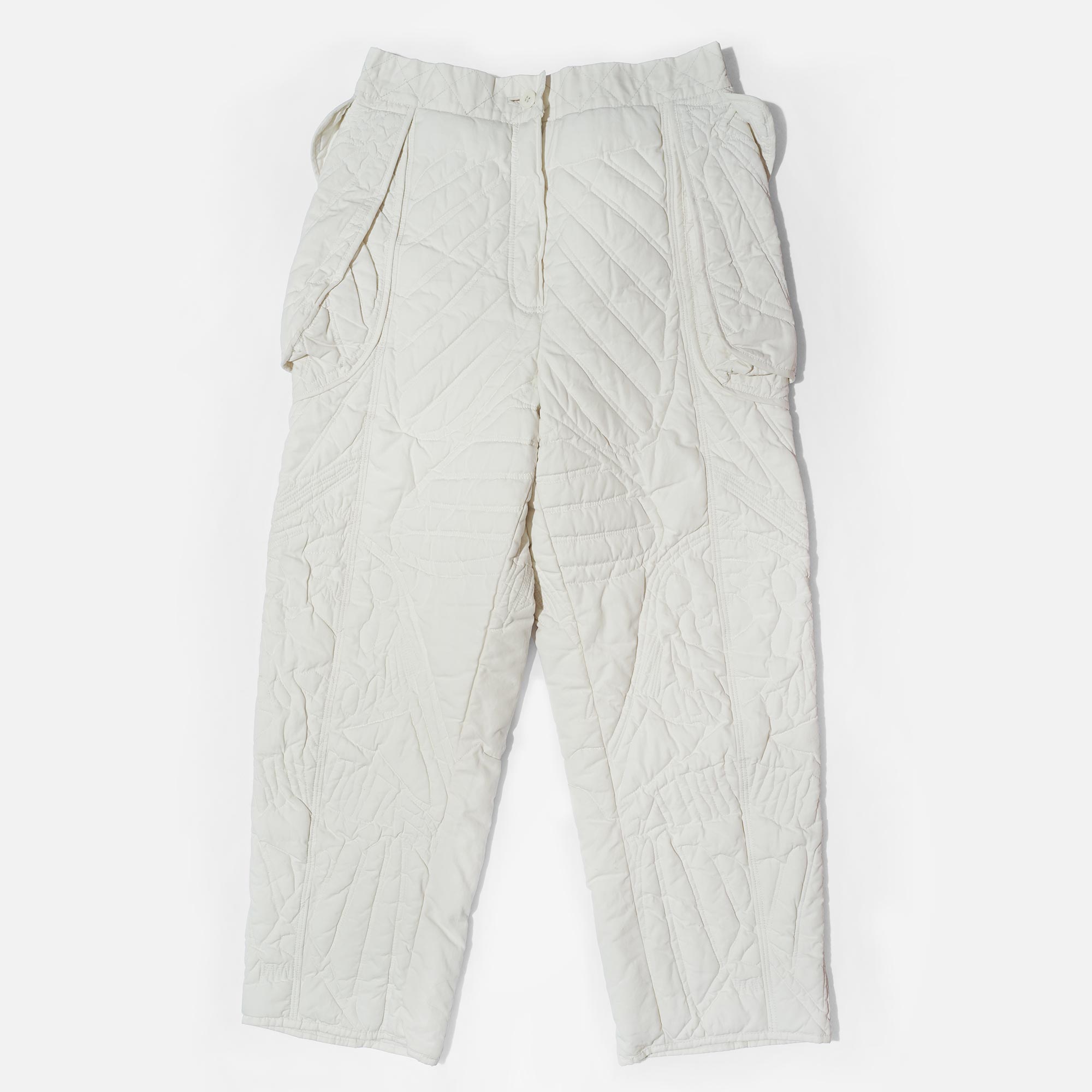 White Quilted Pants