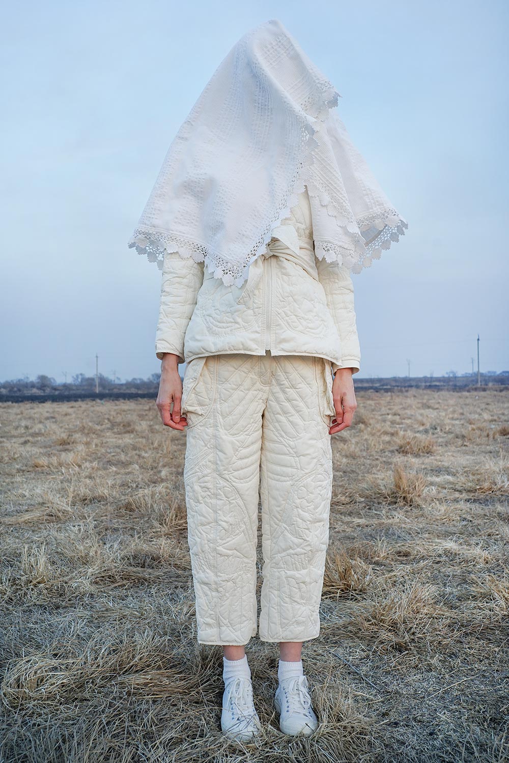 White Quilted Pants - Masha Lamzina